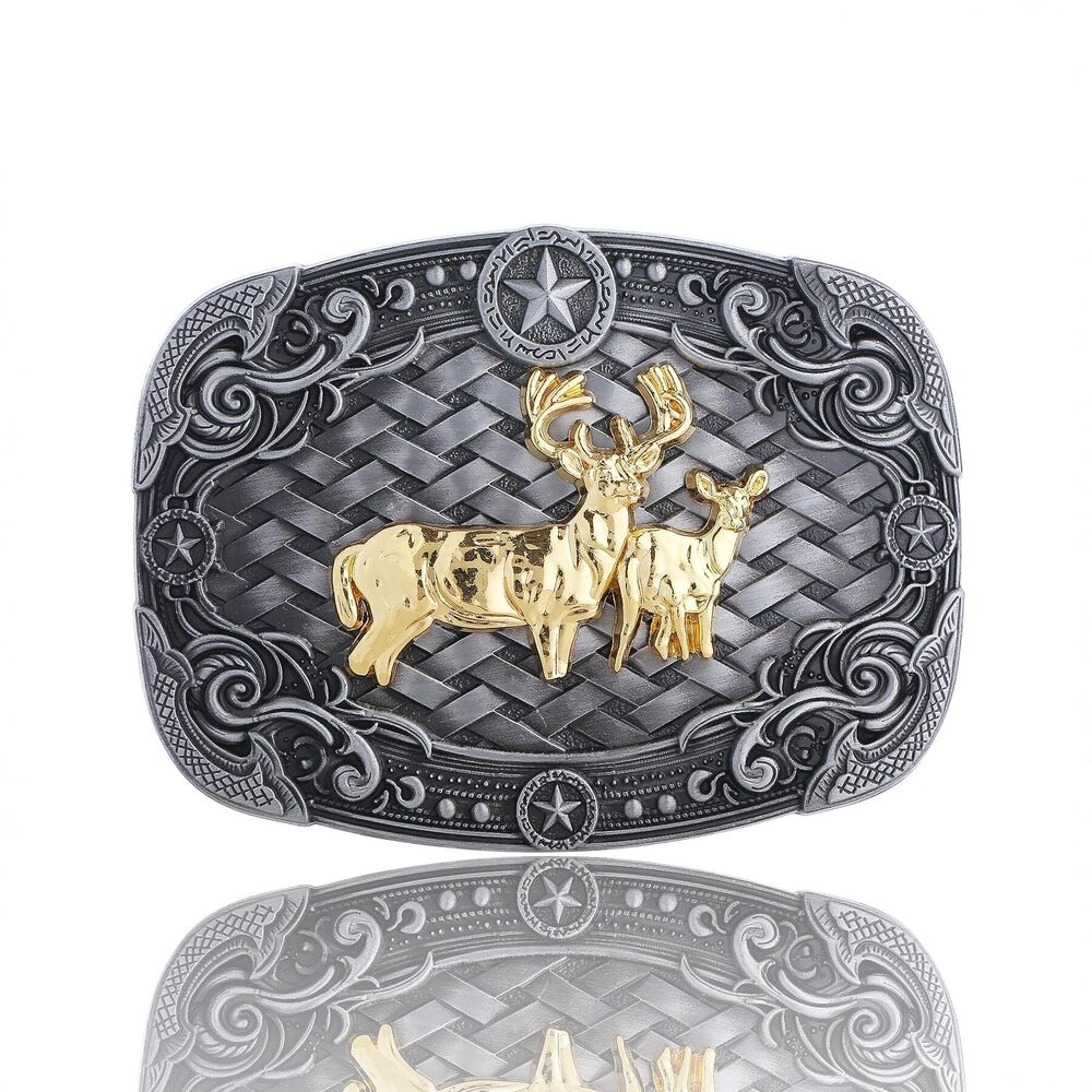 1123 Belt Buckle Texas Elk Western Belt Buckles Cowgirl Rode Star Cowboy